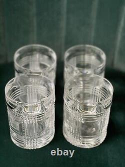 RALPH LAUREN Lead Crystal GLEN PLAID DOUBLE OLD FASHIONED GLASSES 4