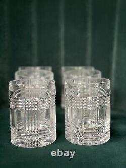 RALPH LAUREN Lead Crystal GLEN PLAID DOUBLE OLD FASHIONED GLASSES 6