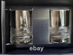 RALPH Lauren Cut Crystal Whiskey Glasses Set of 2 Double Old Fashioned