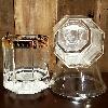 RARE 2 Versace Medusa D'Or Gold Greek Key Double Old Fashioned Whiskey Glasses