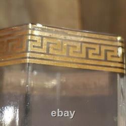 RARE 2 Versace Medusa D'Or Gold Greek Key Double Old Fashioned Whiskey Glasses