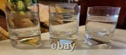 RARE 3 Lenox Tin Can Alley Double Old Fashioned Glasses 4 1/4 Very Good