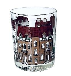 RARE 4 Lord & Taylor VICTORIAN VILLAGE 14 OZ Double Old Fashioned Glasses SIGNED RARE 4 Lord & Taylor VICTORIAN VILLAGE 14 OZ Double Old Fashioned Glasses SIGNED