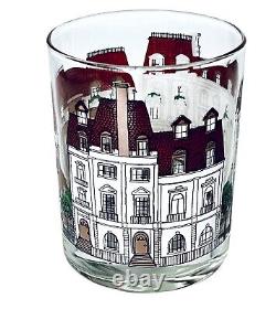 RARE 4 Lord & Taylor VICTORIAN VILLAGE 14 OZ Double Old Fashioned Glasses SIGNED