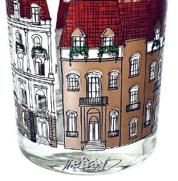 RARE 4 Lord & Taylor VICTORIAN VILLAGE 14 OZ Double Old Fashioned Glasses SIGNED