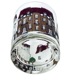 RARE 4 Lord & Taylor VICTORIAN VILLAGE 14 OZ Double Old Fashioned Glasses SIGNED