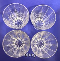 RARE 4 Mikasa Double Old Fashioned Cocktail Glasses Abstract Set of 4 HTF
