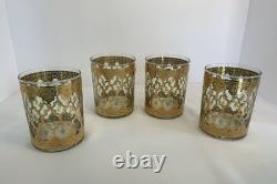 RARE Culver Valencia Barware Double Old Fashioned Glassware 22K Gold New 4