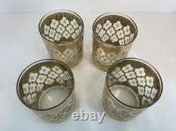 RARE Culver Valencia Barware Double Old Fashioned Glassware 22K Gold New 4