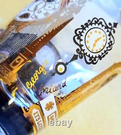 RARE MCM Set of 6 Georges Briard ITS LATER THAN YOU THINK Old Fashioned Glasses