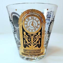 RARE MCM Set of 6 Georges Briard ITS LATER THAN YOU THINK Old Fashioned Glasses