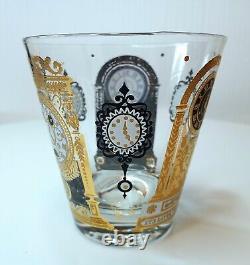 RARE MCM Set of 6 Georges Briard ITS LATER THAN YOU THINK Old Fashioned Glasses