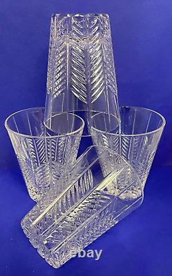 RARE Mikasa Double Old Fashioned Cocktail Glasses Abstract Set of 4 HTF