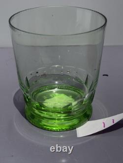 RARE! Moser Mozart Double Old Fashioned Glass 4 Crystal Rock Glass Ocean Green