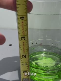 RARE! Moser Mozart Double Old Fashioned Glass 4 Crystal Rock Glass Ocean Green