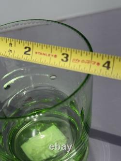 RARE! Moser Mozart Double Old Fashioned Glass 4 Crystal Rock Glass Ocean Green