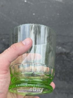 RARE! Moser Mozart Double Old Fashioned Glass 4 Crystal Rock Glass Ocean Green