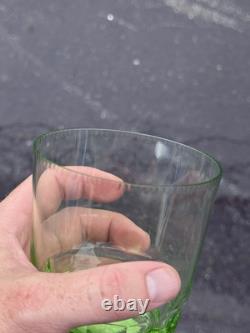 RARE! Moser Mozart Double Old Fashioned Glass 4 Crystal Rock Glass Ocean Green
