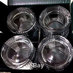 RARE Ralph Lauren Glen Plaid Crystal Double Old Fashioned Glasses Set of 8 NEW