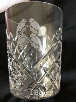RARE. Waterford TWELVE DAYS OF CHRISTMAS Double Old Fashioned Glasses