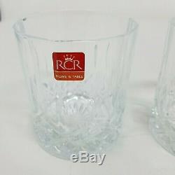 RCR Royal Crystal Rock Opera Pattern 3 5/8 Double Old Fashioned Glass 6 in Box