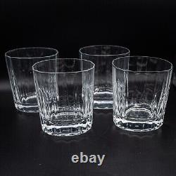 READ- Dansk Crystal Facette Double Old Fashioned Tumbler Glasses 3 7/8-Set of 4