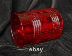 RLL Ralph Lauren Glen Plaid Garnet Red Doubled Old Fashioned Set Of 4 Glass