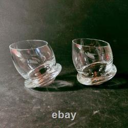 ROSENTHAL ROLY POLY DBL OLD FASHIONED GLASSES, Crystal, 5, 12 oz, GERMANY, 2PCS