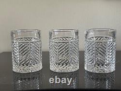 Ralph Lauren 4 1/8 Tall Herringbone Double Old Fashioned Whiskey Glasses