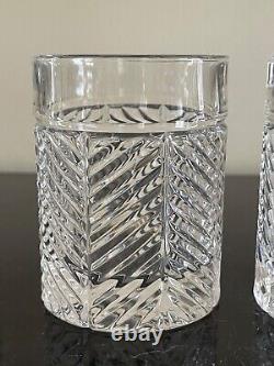 Ralph Lauren 4 1/8 Tall Herringbone Double Old Fashioned Whiskey Glasses