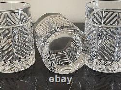 Ralph Lauren 4 1/8 Tall Herringbone Double Old Fashioned Whiskey Glasses