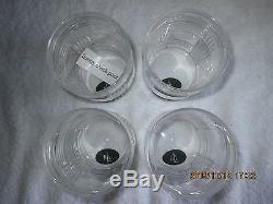 Ralph Lauren 4 Double Old Fashioned Glen Plaid Crystal Glasses New in Box w Tags
