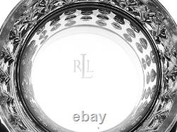 Ralph Lauren Aston 12 Oz Crystal Double Old Fashioned Whiskey Glasses Set Of 4