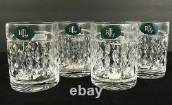 Ralph Lauren Aston Crystal Double Old Fashioned Glasses 4 DOF New polo Germany