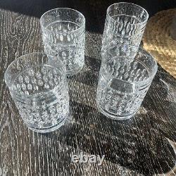 Ralph Lauren Aston Crystal Glasses Set of 4 Double Old Fashioned Whiskey Rocks