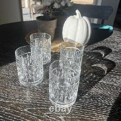 Ralph Lauren Aston Crystal Glasses Set of 4 Double Old Fashioned Whiskey Rocks