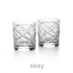 Ralph Lauren BROGAN Double Old Fashioned Crystal Glasses Set of 4 NEW