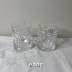 Ralph Lauren Crystal Brogan Classic Set of 2 Double Old Fashioned Glasses