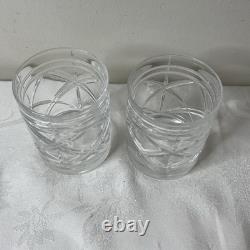 Ralph Lauren Crystal Brogan Classic Set of 2 Double Old Fashioned Glasses