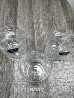 Ralph Lauren Crystal Brogan Double Old Fashioned Glass Whisky Cocktail Set Of 3