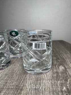 Ralph Lauren Crystal Brogan Double Old Fashioned Glass Whisky Cocktail Set Of 3