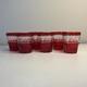 Ralph Lauren Crystal Claremont Double Old Fashioned Red Ruby Glasses set of 6
