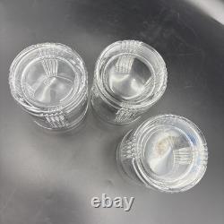 Ralph Lauren Crystal Glen Plaid Double Old Fashioned Glasses 4 inch Set Of 3