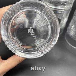 Ralph Lauren Crystal Glen Plaid Double Old Fashioned Glasses 4 inch Set Of 3
