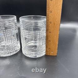 Ralph Lauren Crystal Glen Plaid Double Old Fashioned Glasses 4 inch Set Of 3