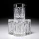 Ralph Lauren Crystal Herringbone Chevron Double Old Fashioned Tumbler Glasses 4p