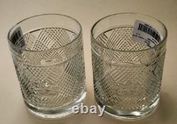 Ralph Lauren Crystal SAFARI Pattern & Coat of Arms Double Old Fashioned Pair New