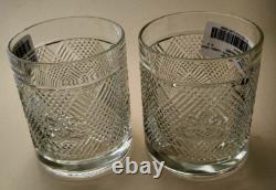 Ralph Lauren Crystal SAFARI Pattern & Coat of Arms Double Old Fashioned Pair New