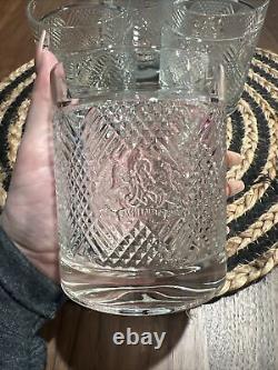 Ralph Lauren Crystal Safari Style Double Old Fashioned Whiskey Glasses LOT 4