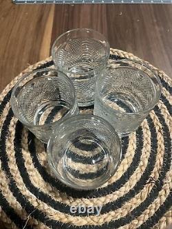 Ralph Lauren Crystal Safari Style Double Old Fashioned Whiskey Glasses LOT 4